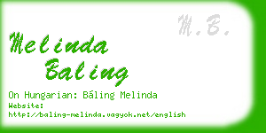 melinda baling business card